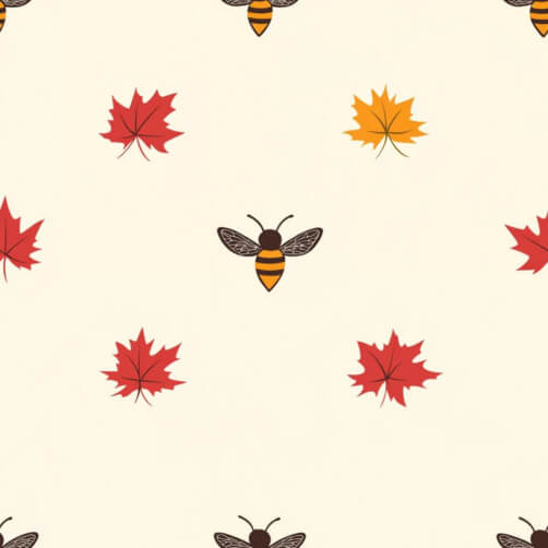 Autumn Leaves and Bees Pattern Autumn Leaves and Bees Pattern thumbnail