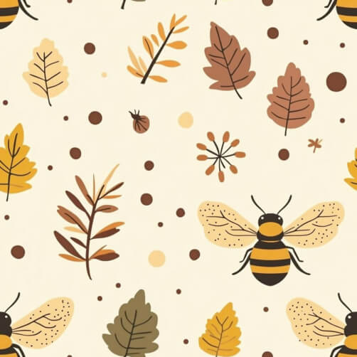 Bees and Autumn Leaves Pattern Bees and Autumn Leaves Pattern thumbnail