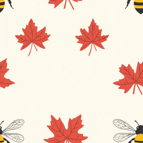 Autumn Leaves and Bees Pattern Autumn Leaves and Bees Pattern thumbnail