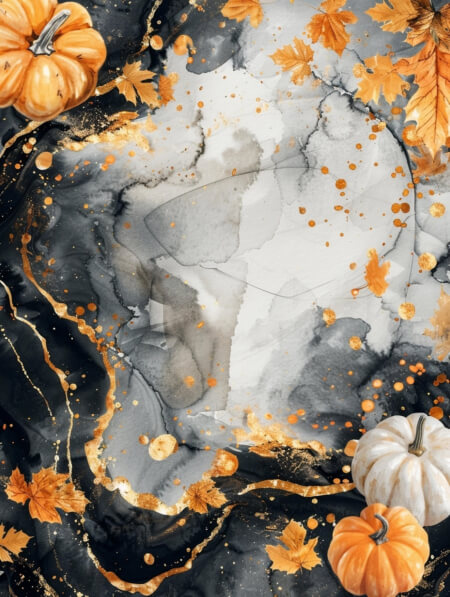 Download Autumn Abstract Art with Pumpkins and Leaves Backgrounds ...