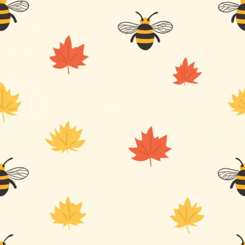 Autumn Leaves and Bees Pattern Autumn Leaves and Bees Pattern thumbnail