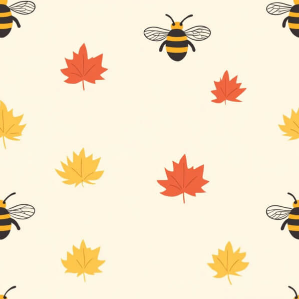 Autumn Leaves and Bees Pattern Autumn Leaves and Bees Pattern thumbnail