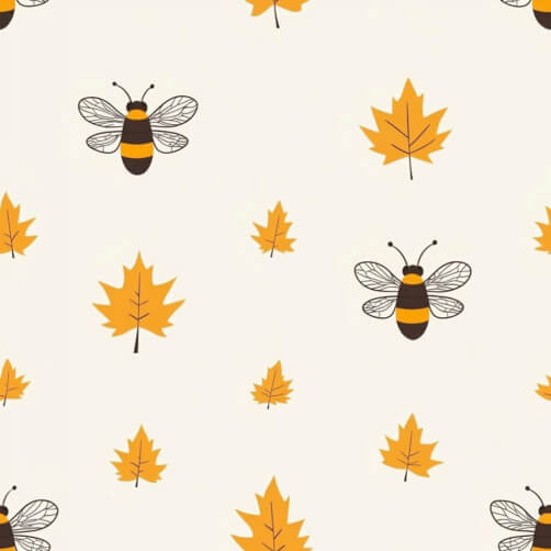 Autumn Bees and Maple Leaves Pattern Autumn Bees and Maple Leaves Pattern thumbnail