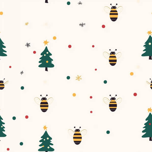 Festive Bees and Christmas Trees Pattern Festive Bees and Christmas Trees Pattern thumbnail