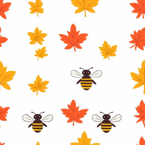 Autumn Leaves and Bees Pattern Autumn Leaves and Bees Pattern thumbnail