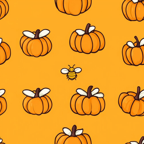 Playful Pumpkin and Bee Pattern Playful Pumpkin and Bee Pattern thumbnail