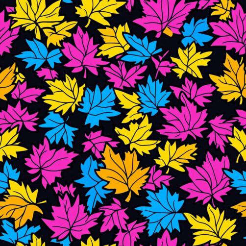 Buntes Blattmuster auf schwarzem Hintergrund Buntes Blattmuster auf schwarzem Hintergrund thumbnail
