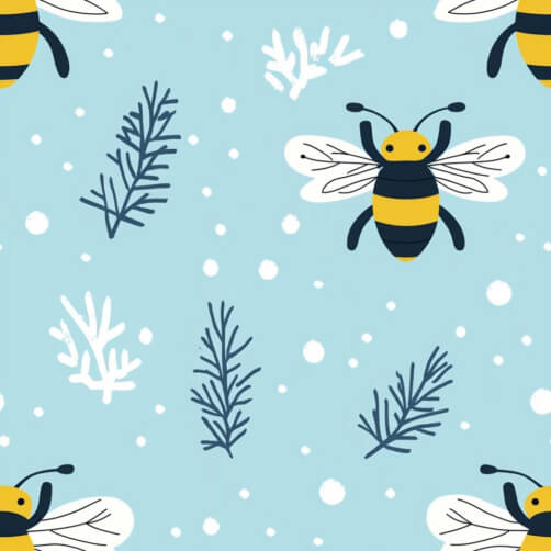 Playful Bee and Foliage Pattern Playful Bee and Foliage Pattern thumbnail