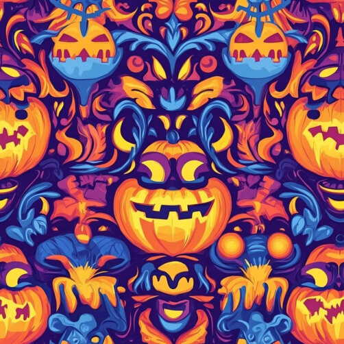 Halloween-Muster mit Kürbissen und Geistern Halloween-Muster mit Kürbissen und Geistern thumbnail
