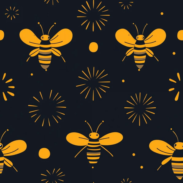 Whimsical Bee Pattern on Dark Background Whimsical Bee Pattern on Dark Background thumbnail