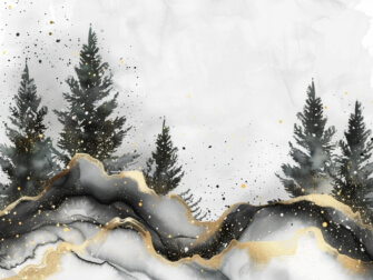 Abstract Mountain Landscape with Evergreen Trees Abstract Mountain Landscape with Evergreen Trees thumbnail