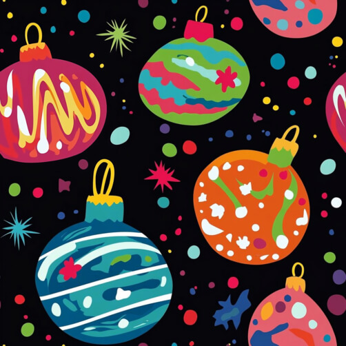 Bunte Weihnachtsornamente auf schwarzem Hintergrund Bunte Weihnachtsornamente auf schwarzem Hintergrund thumbnail