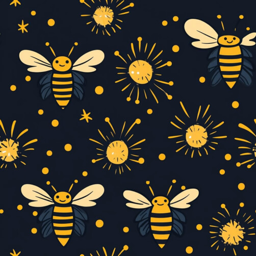 Playful Bee and Sun Pattern Playful Bee and Sun Pattern thumbnail