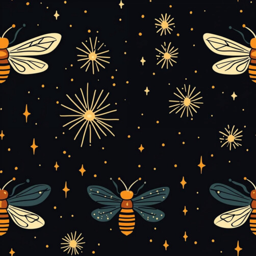 Whimsical Bee and Star Pattern Whimsical Bee and Star Pattern thumbnail
