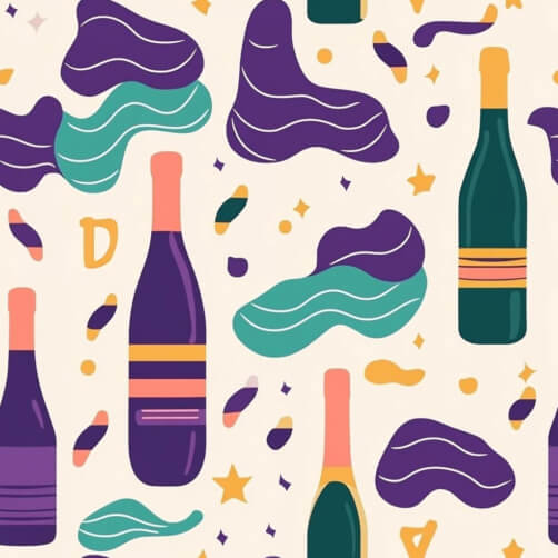 Colorful Abstract Pattern with Bottles and Shapes Colorful Abstract Pattern with Bottles and Shapes thumbnail