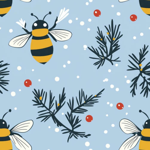 Whimsical Bee and Pine Pattern Whimsical Bee and Pine Pattern thumbnail