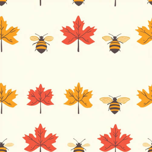 Autumn Leaves and Bees Pattern Autumn Leaves and Bees Pattern thumbnail