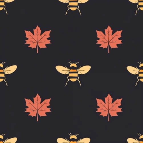 Pattern of Bees and Maple Leaves Pattern of Bees and Maple Leaves thumbnail