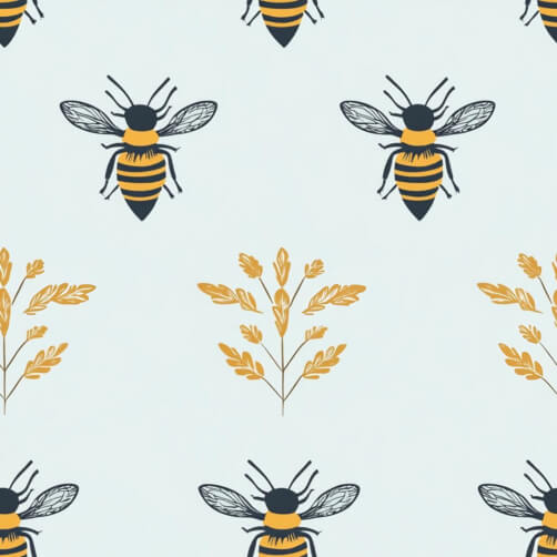 Whimsical Bee and Foliage Pattern Whimsical Bee and Foliage Pattern thumbnail