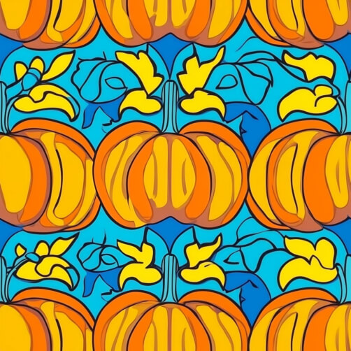 Bunter Kürbis- und Blumenmuster Bunter Kürbis- und Blumenmuster thumbnail