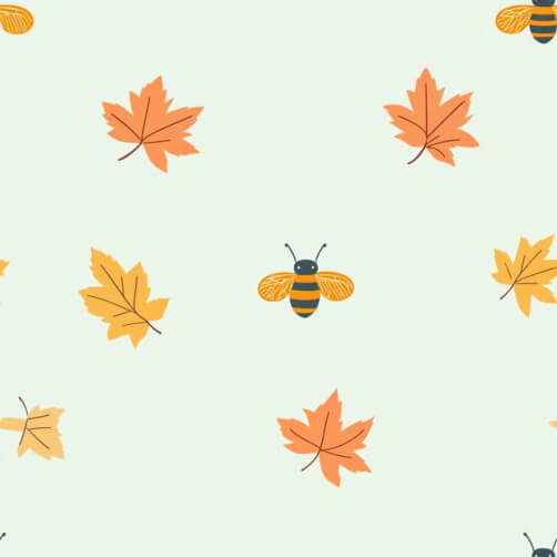 Autumn Leaves and Bees Pattern Autumn Leaves and Bees Pattern thumbnail