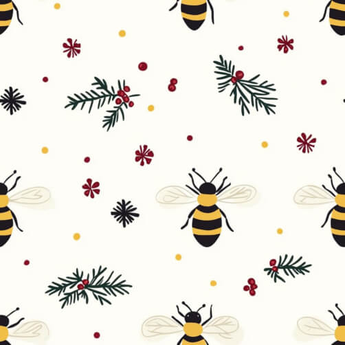 Whimsical Bee Holiday Pattern Whimsical Bee Holiday Pattern thumbnail