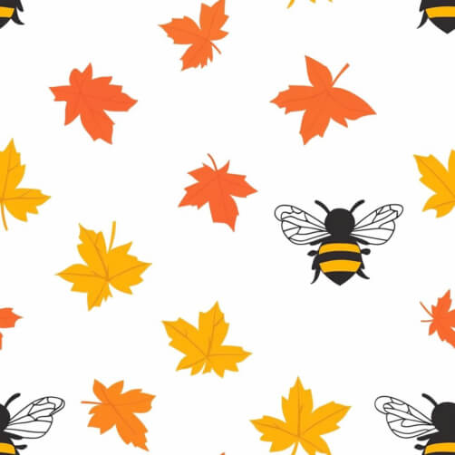 Autumn Leaves and Bees Pattern Autumn Leaves and Bees Pattern thumbnail