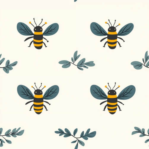 Bees and Leaves Pattern Bees and Leaves Pattern thumbnail