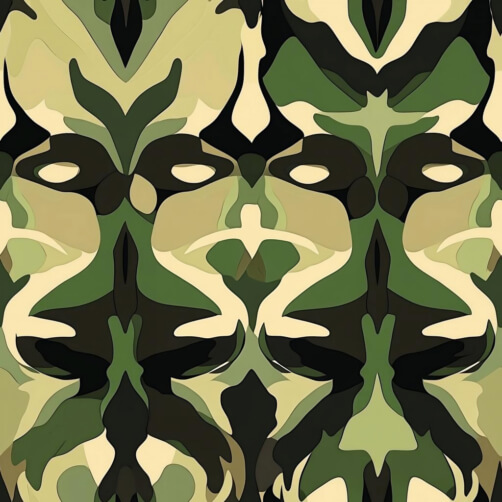 Symmetrical Abstract Pattern with Green and Beige Shapes Symmetrical Abstract Pattern with Green and Beige Shapes thumbnail