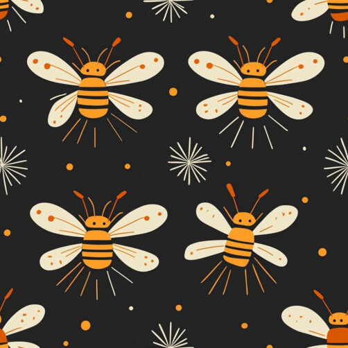 Pattern of Bees on Dark Background Pattern of Bees on Dark Background thumbnail