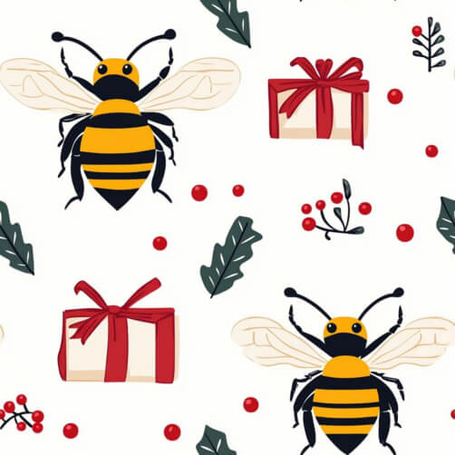 Festive Bees and Gifts Pattern Festive Bees and Gifts Pattern thumbnail
