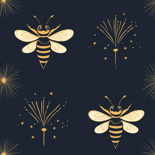 Whimsical Bee and Fireworks Pattern Whimsical Bee and Fireworks Pattern thumbnail