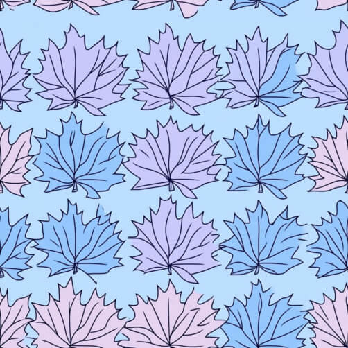 Muster von Blättern in Blau und Pink Muster von Blättern in Blau und Pink thumbnail