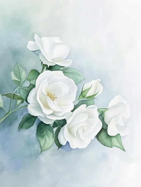 White Roses Thumbnail Download Watercolor Painting of White Roses Backgrounds Online ...