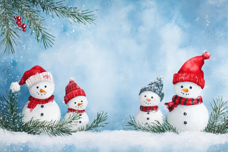 Download Cheerful Snowmen in a Winter Wonderland Backgrounds Online ...