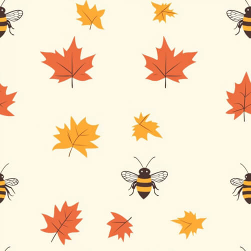 Autumn Leaves and Bees Pattern Autumn Leaves and Bees Pattern thumbnail
