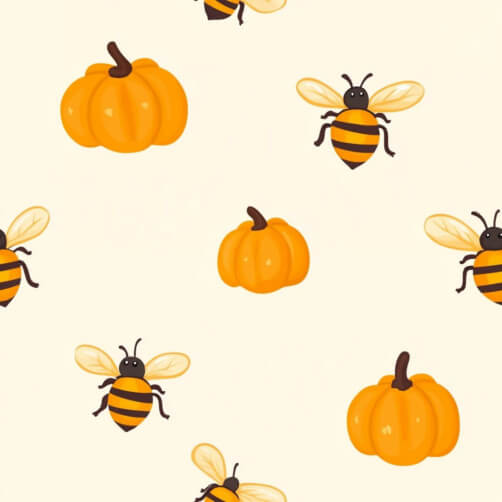 Whimsical Pumpkin and Bee Pattern Whimsical Pumpkin and Bee Pattern thumbnail
