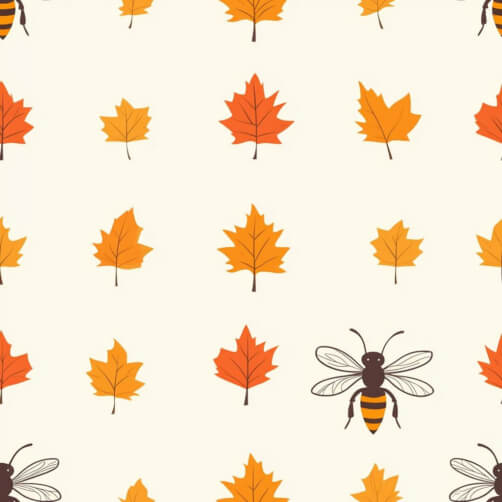 Autumn Leaves and Bees Pattern Autumn Leaves and Bees Pattern thumbnail
