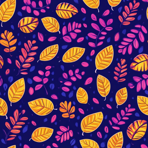 Buntes Blattmuster auf dunklem blauen Hintergrund Buntes Blattmuster auf dunklem blauen Hintergrund thumbnail