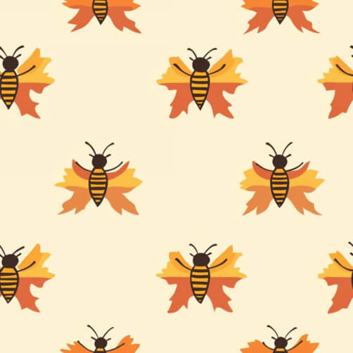 Whimsical Autumn Bees and Leaves Pattern Whimsical Autumn Bees and Leaves Pattern thumbnail