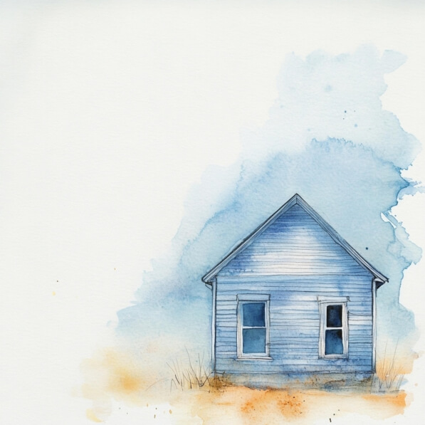 Download Watercolor Painting of a Blue Wooden House Backgrounds Online ...