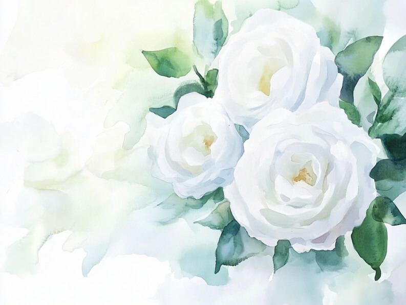 White Roses Thumbnail Download Watercolor Painting of White Roses Backgrounds Online ...