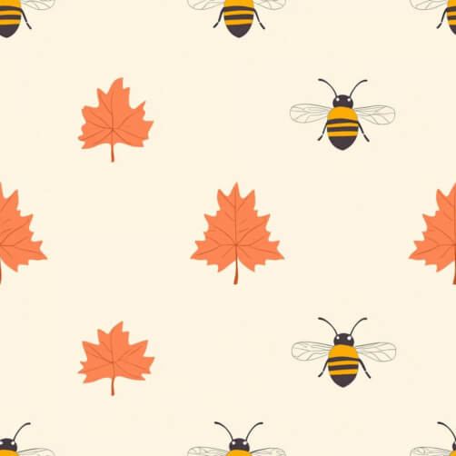 Whimsical Bees and Maple Leaves Pattern Whimsical Bees and Maple Leaves Pattern thumbnail