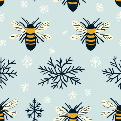 Whimsical Bees and Snowflakes Pattern Whimsical Bees and Snowflakes Pattern thumbnail