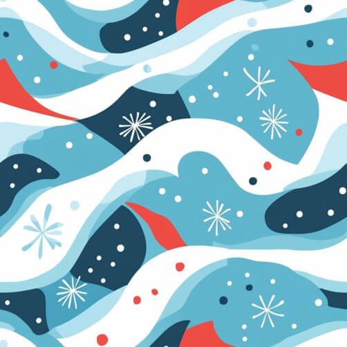 Abstract winter pattern with waves and snowflakes Abstract winter pattern with waves and snowflakes thumbnail