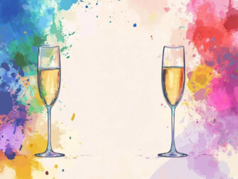 Feierliche Champagnergläser mit buntem Spritzhintergrund Feierliche Champagnergläser mit buntem Spritzhintergrund thumbnail