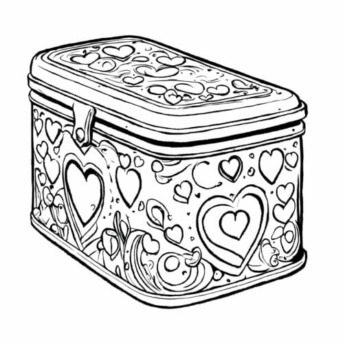 Decorative Heart-Designed Tin Box Sketches thumbnail
