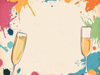 Celebratory Champagne Glasses with Colorful Background Celebratory Champagne Glasses with Colorful Background thumbnail