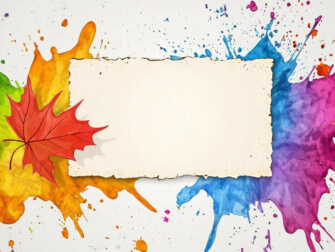 Colorful Splash Background with Maple Leaf Colorful Splash Background with Maple Leaf thumbnail