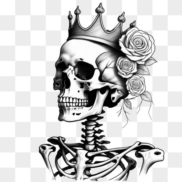 Skeleton Rose Crown with Veil main image 0